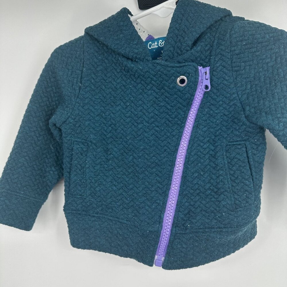 Cat &‎ Jack Girls lightweight jacket Teal Size 12 Month Hood